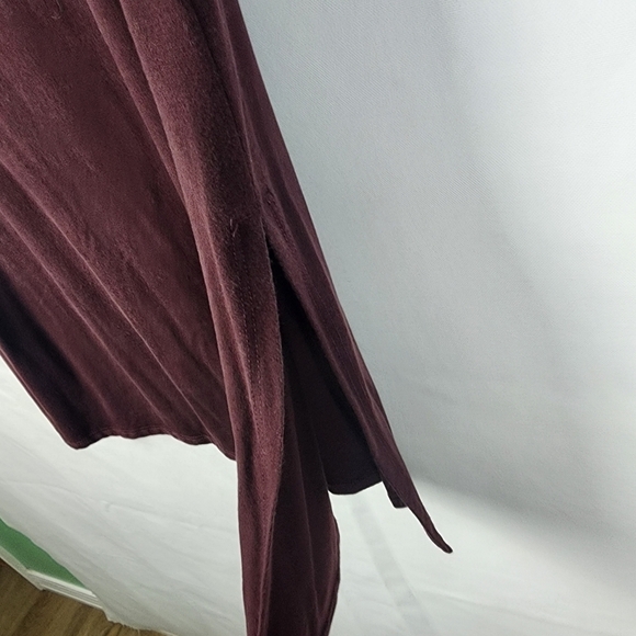 Eileen Fisher Dark Maroon Tunic With Side Slits Size XXSmall Minimalist Basic - Picture 4 of 7